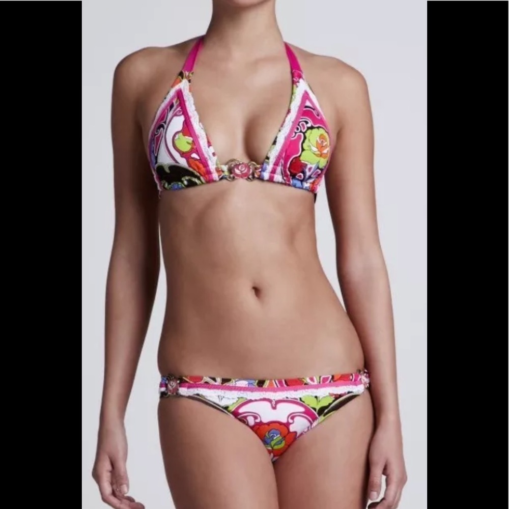 NWT BETSEY JOHNSON Deco Rose  2 pc Bikini Sz Small